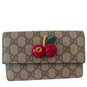 NEW Limited Edition Gucci Cherries Wallet on Chain GG Coated Canvas Mini WOC